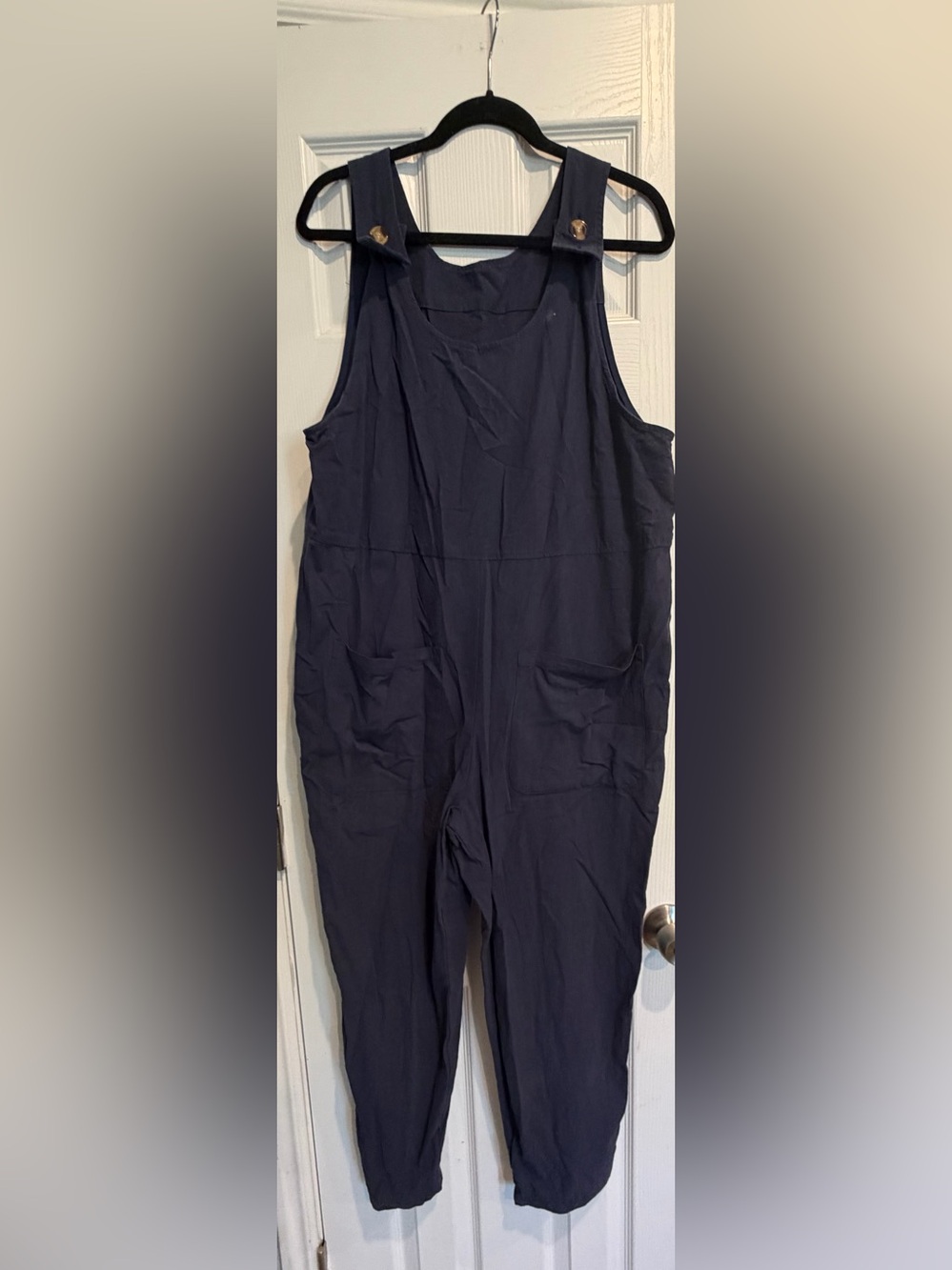 Women's Navy Sleeveless Jumpsuit with Pockets